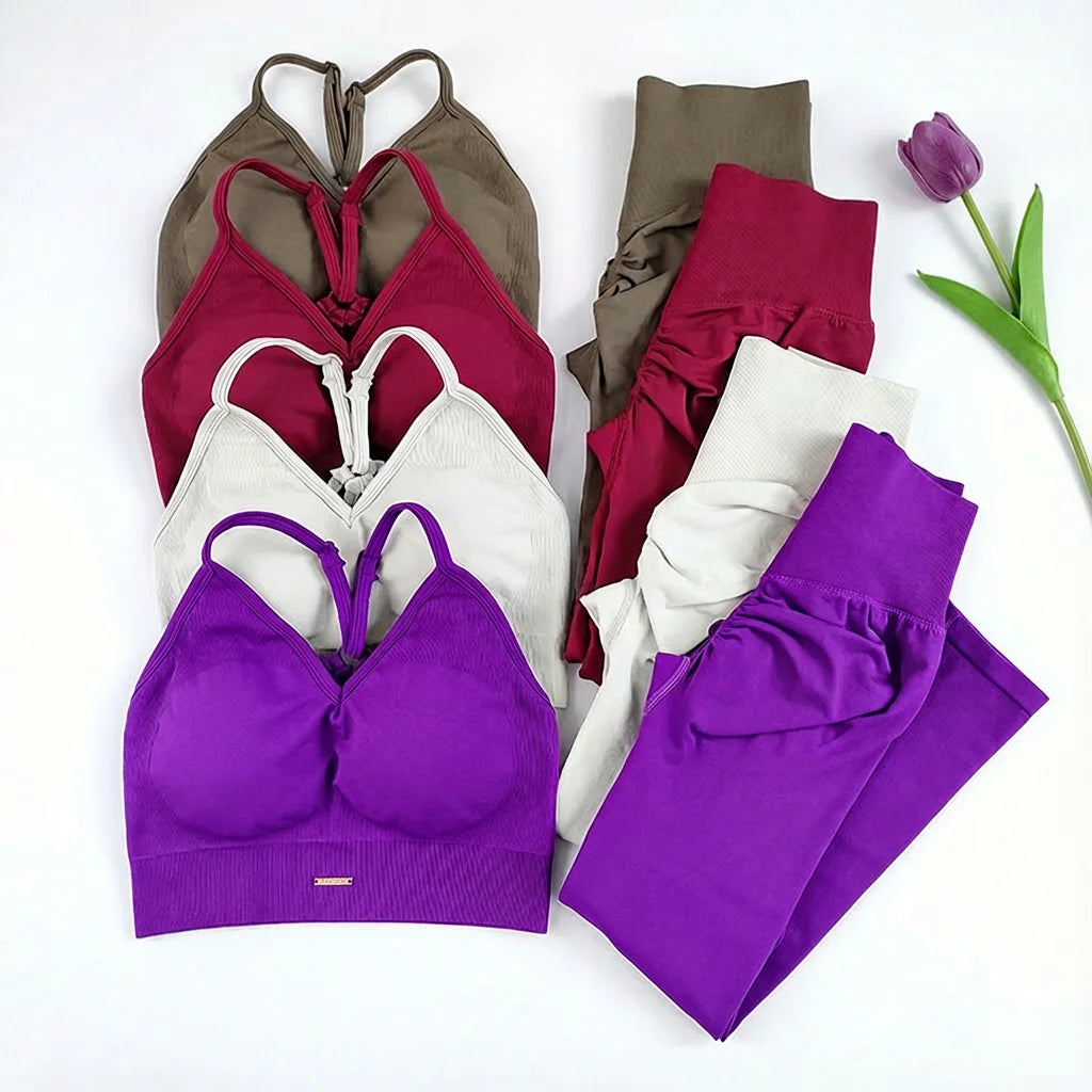 Women's Cross Back Bra And Leggings Yoga Set