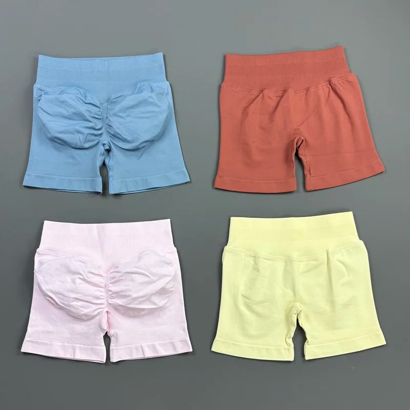 Women's High Waist Nylon Blend Scrunch Shorts for Gym Training