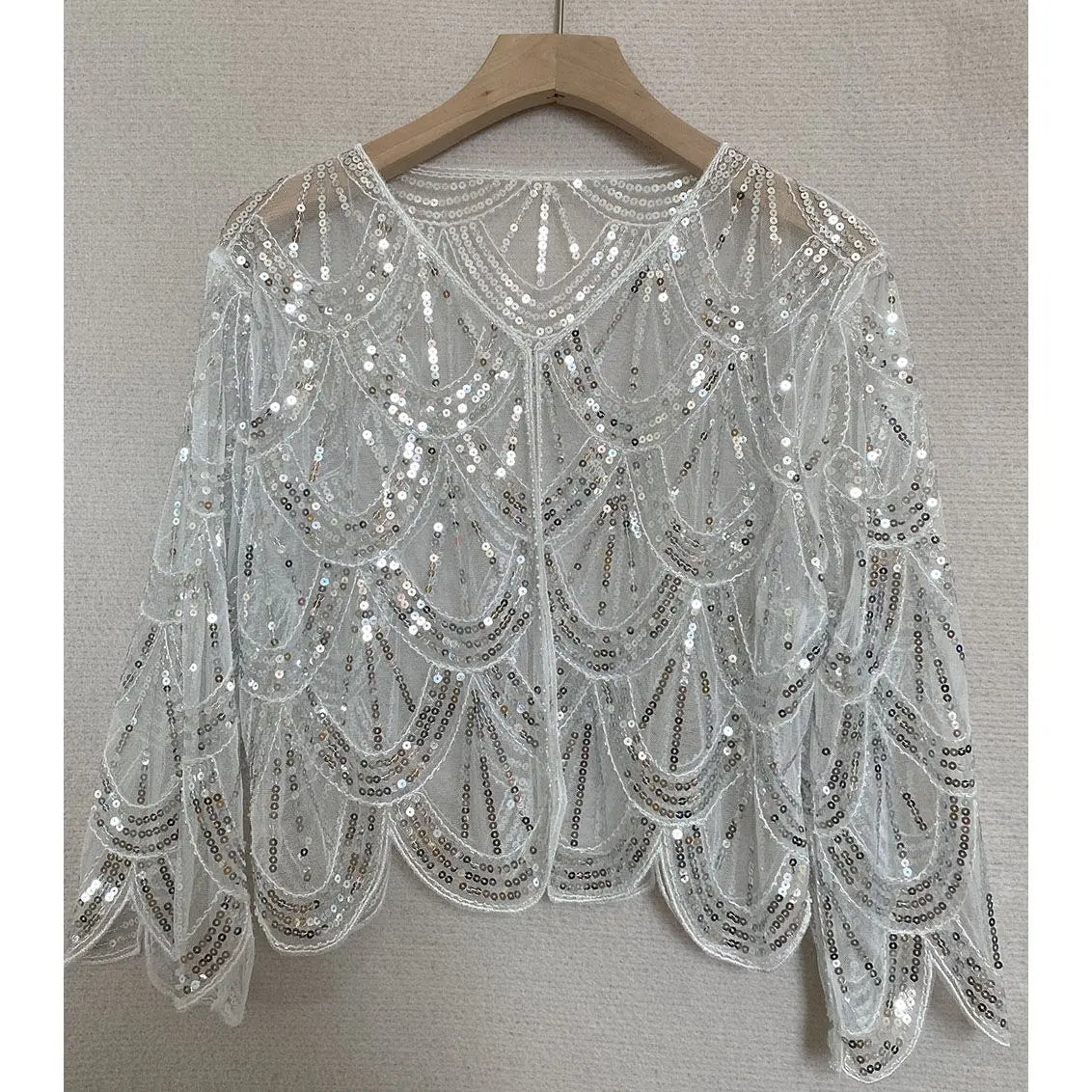 Scalloped Sequin Capelet for Layering over Dresses and Tops