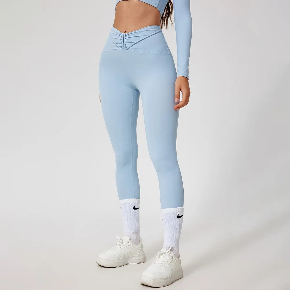 Women's Long-Sleeve Crop Top and Leggings Workout Set