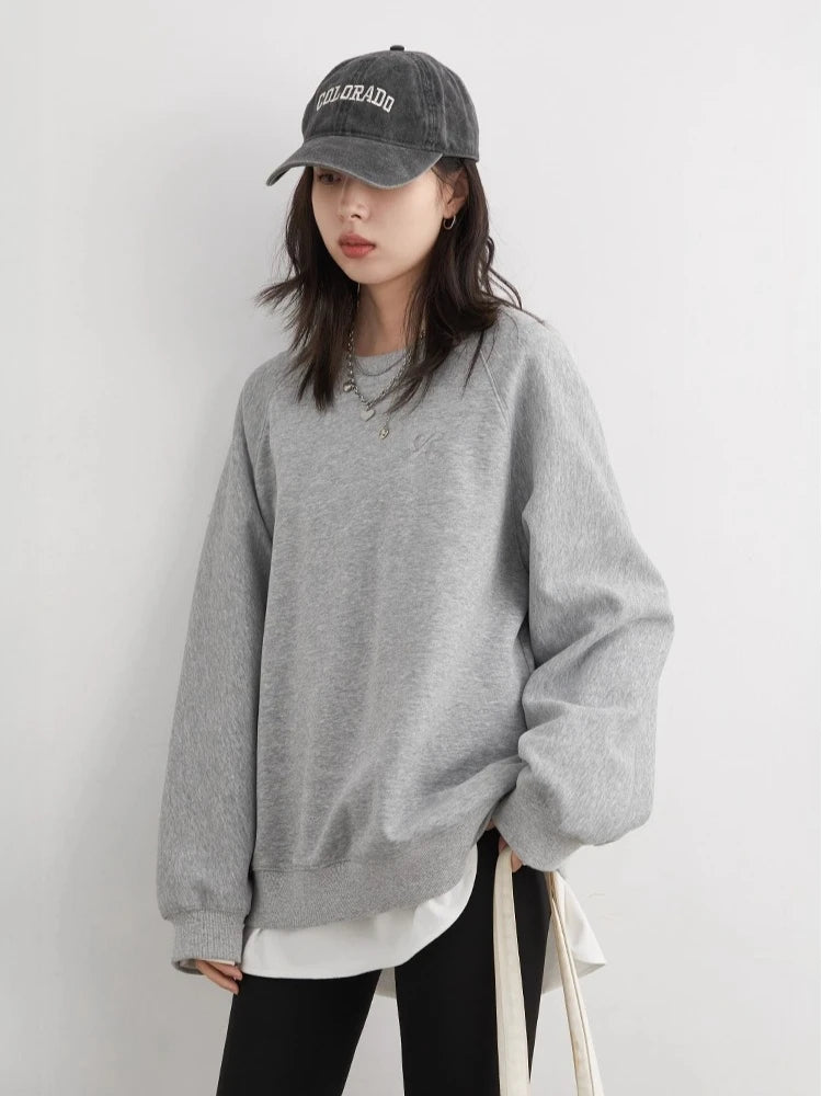 Long Sleeve Casual Pullover Sweatshirt with Original Style Options