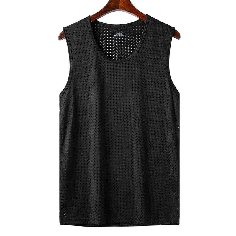 Men Ice Silk Mesh Sports Vest Breathable Quick Dry Sleeveless Riding Running Training Top