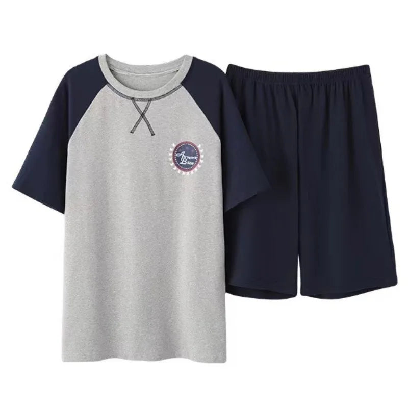 Men's Short Sleeve T Shirt and Shorts Pajama Set