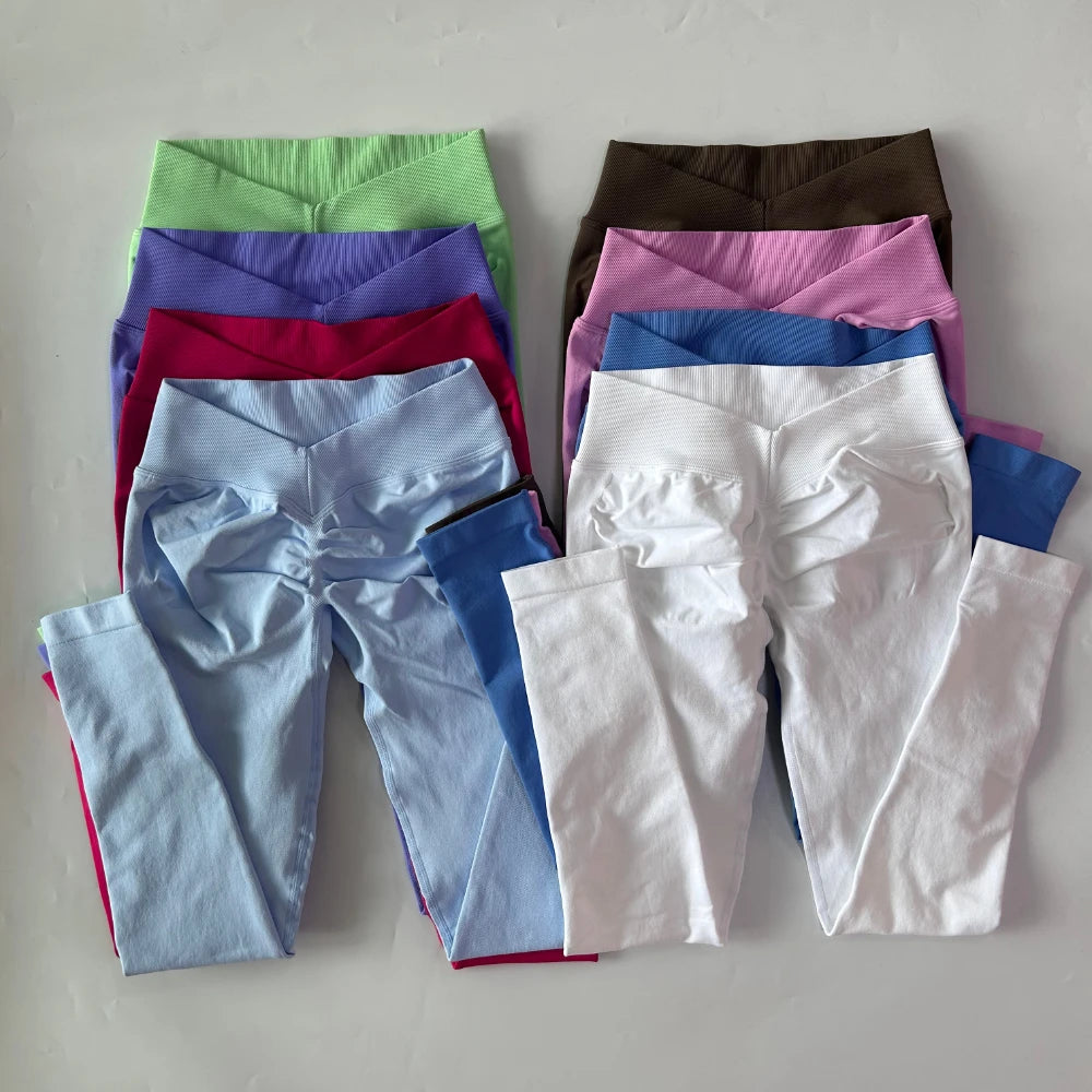 Women's Scrunch V Back Full Length Leggings For Workout Outfits