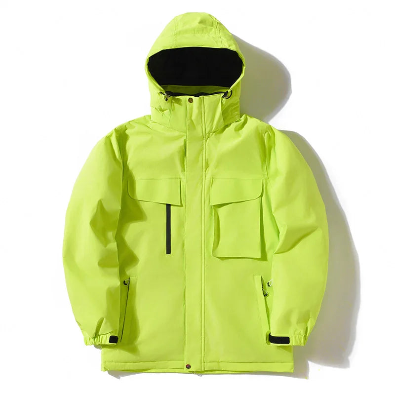 Hooded Ski Jacket and Pants Clothing Set with Style Options