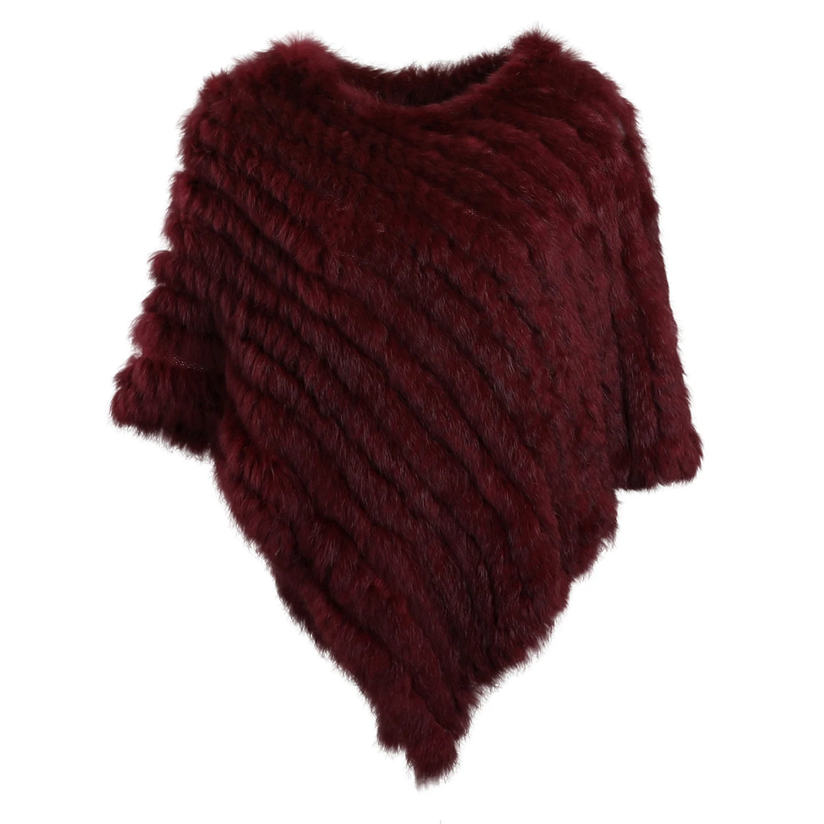 Textured Pointed Hem Poncho for Layering over Outfits