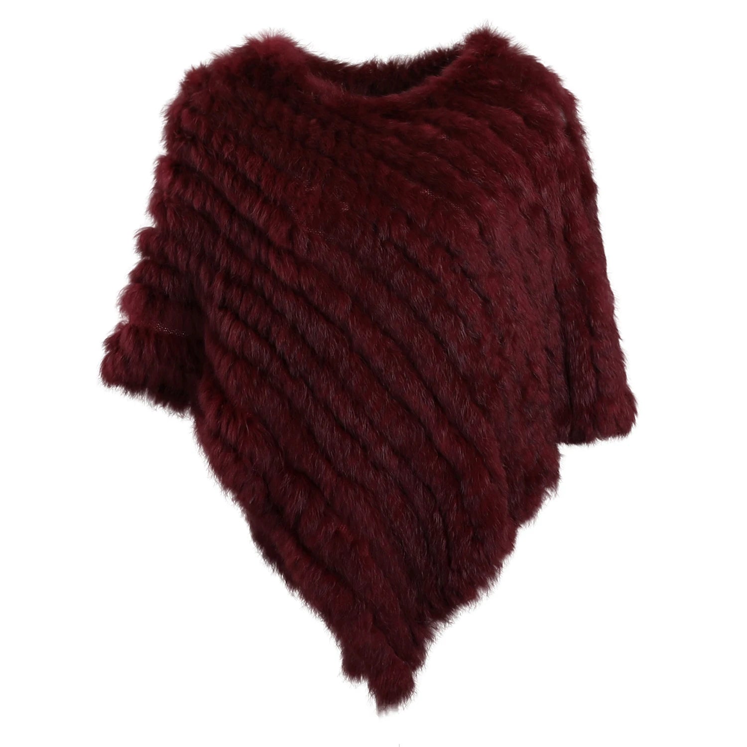 Textured Pointed Hem Poncho for Layering over Outfits