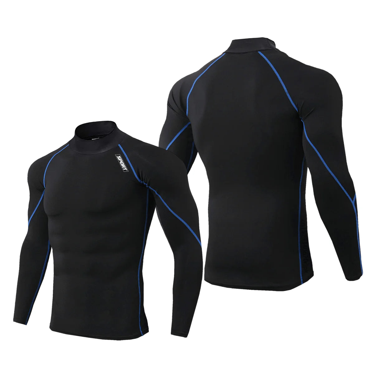 Mock Neck Compression Long Sleeve Rash Guard For Sports Outfits