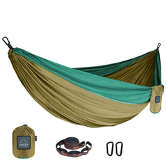 Portable Nylon Parachute Fabric Single and Double Size Outdoor Camping Hiking Garden Hammock