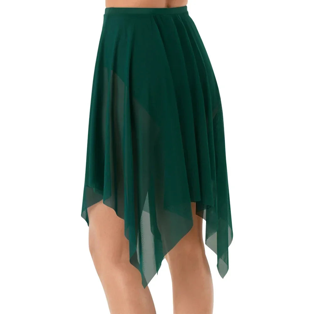 Handkerchief Hem Mesh Ballet Skirt with Child and Adult Size Options