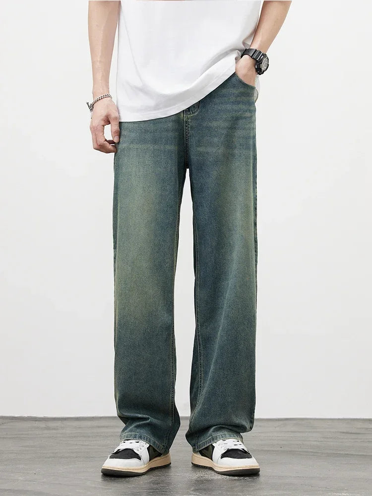 Men's Wide Leg Denim Jeans for Casual Everyday Wear