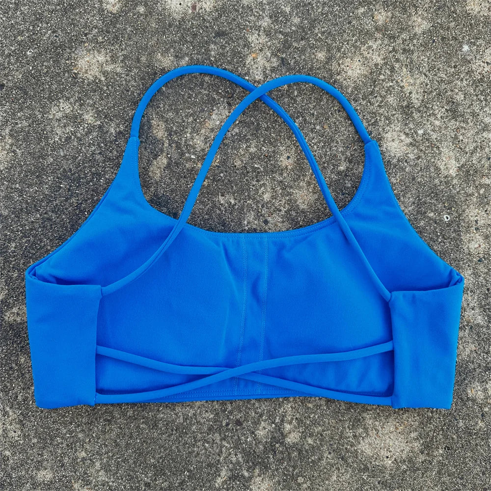 Women's Thin Strap Cross Back Sports Bra