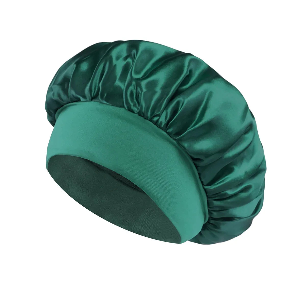 Women's Satin Sleep Bonnet with Wide Elastic Band and Color Options