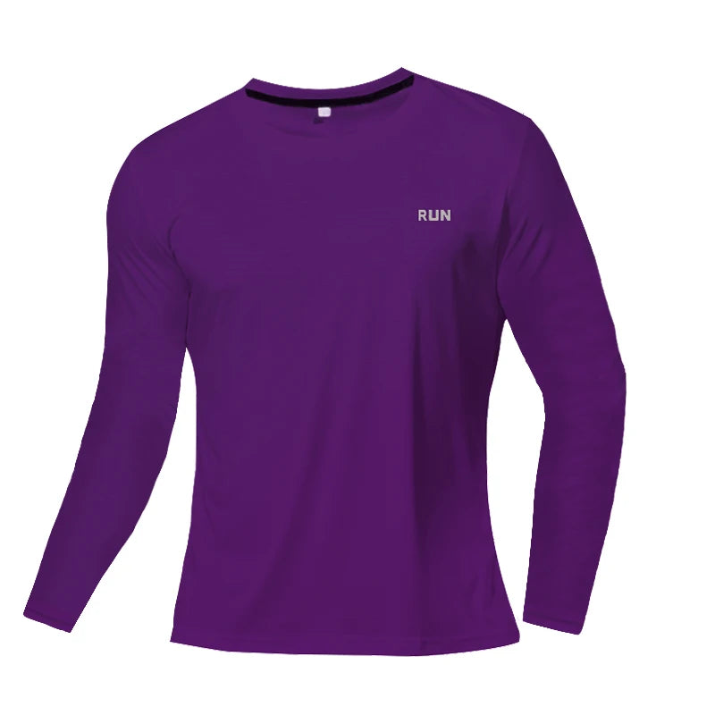 Mens Long and Short Sleeve Ice Silk Quick Dry Sports Top for Running Gym Hiking and Outdoor Training