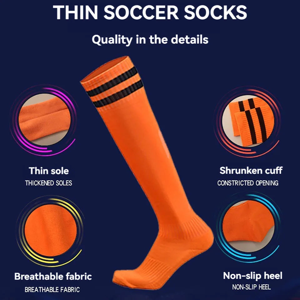 Striped Cuff Football Socks with Adult and Child Size Options