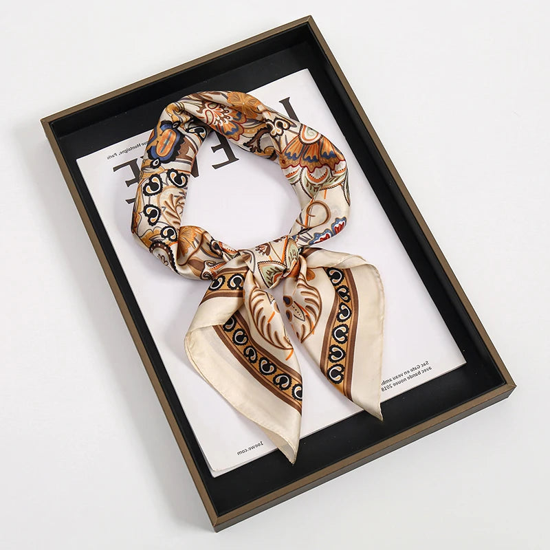 Printed Square Scarf for Hair Wrap and Neck Styling