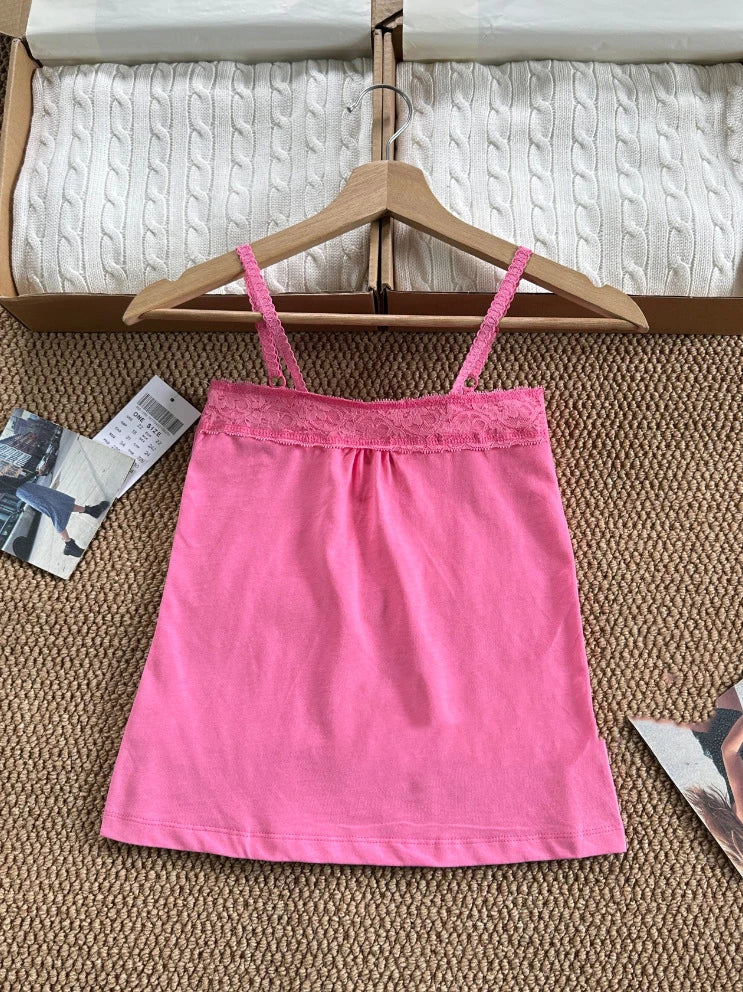 Women's Cotton Camisole and Bandeau Tops with Lace and Ruched Style Options