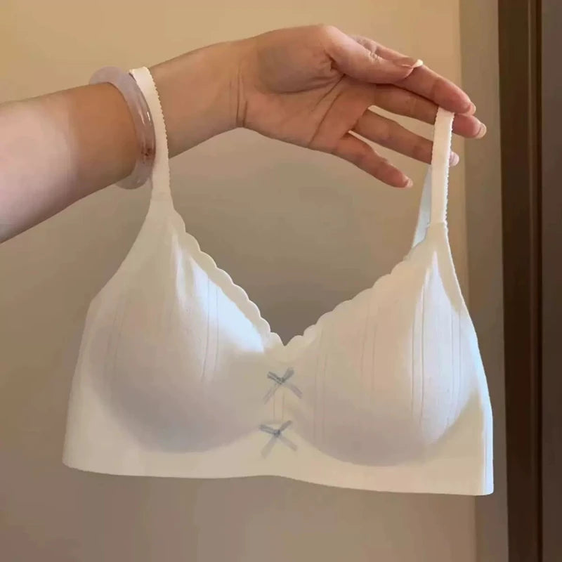 Women's Scallop Edge Bralette with Bow Front Detail