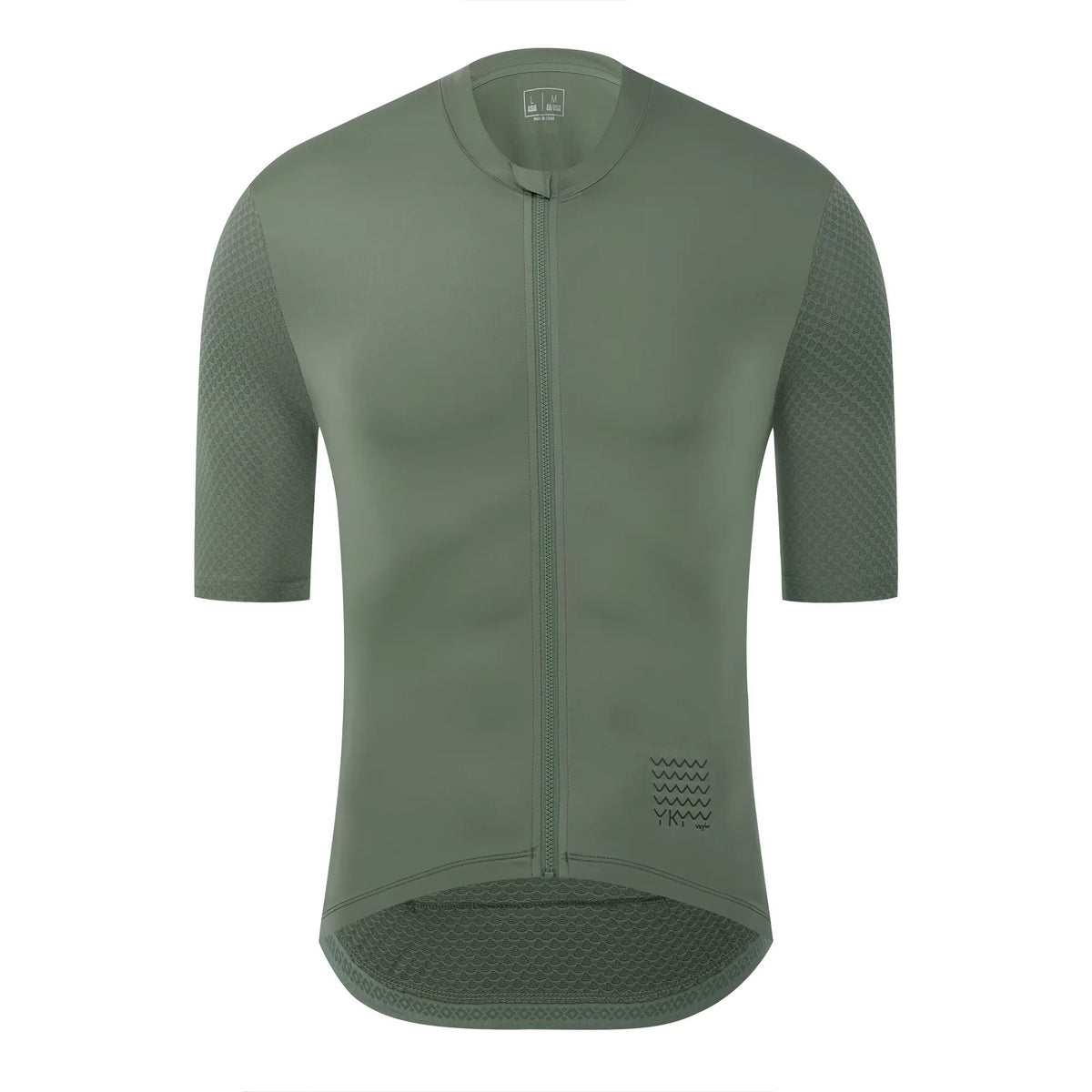 Men's Short Sleeve Full-Zip Cycling Jersey with Mesh Sleeves and Pockets