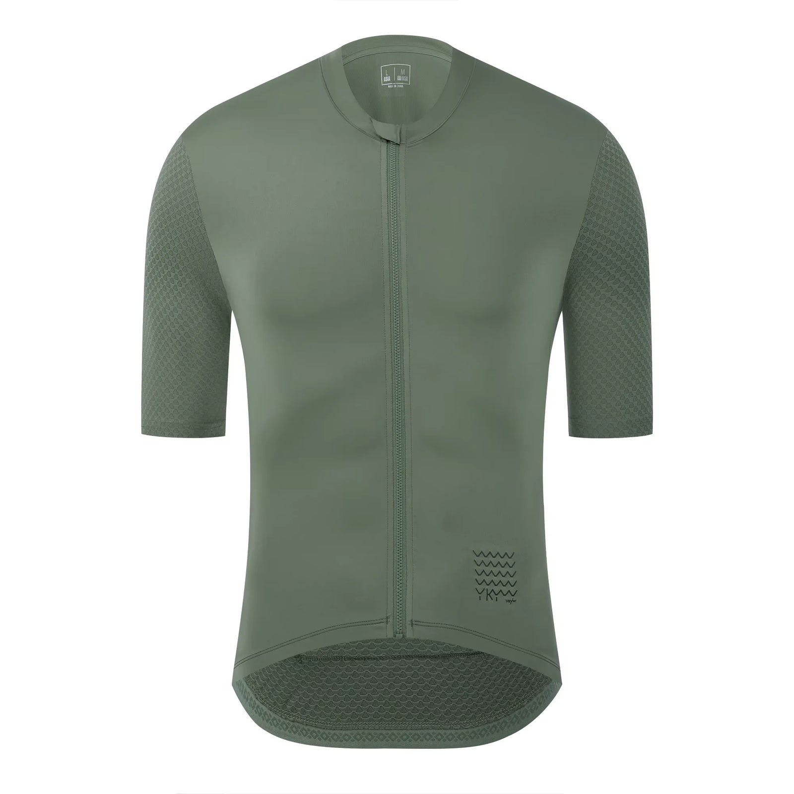 Men's Short Sleeve Full-Zip Cycling Jersey with Mesh Sleeves and Pockets