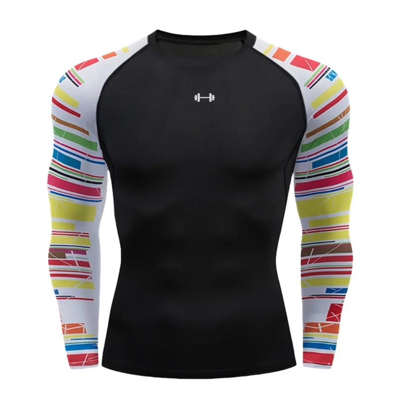 Fitted Crew Neck Long Sleeve Compression T Shirt