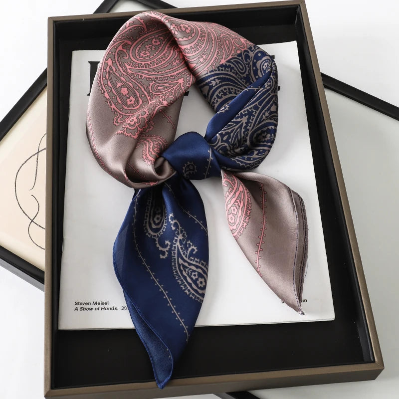 Ornate Print Square Scarf with Decorative Border Patterns