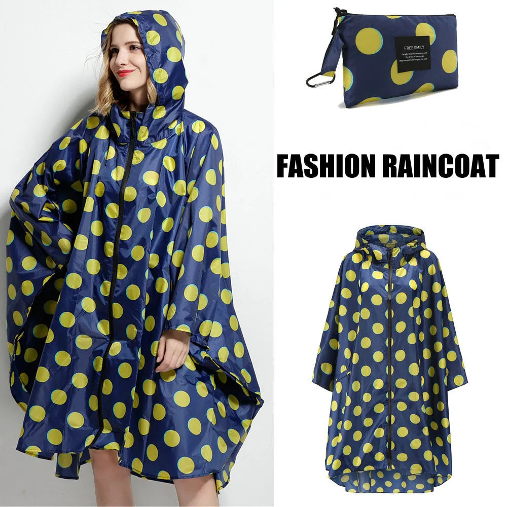 Hooded Printed Poncho for Layering over Tops and Dresses