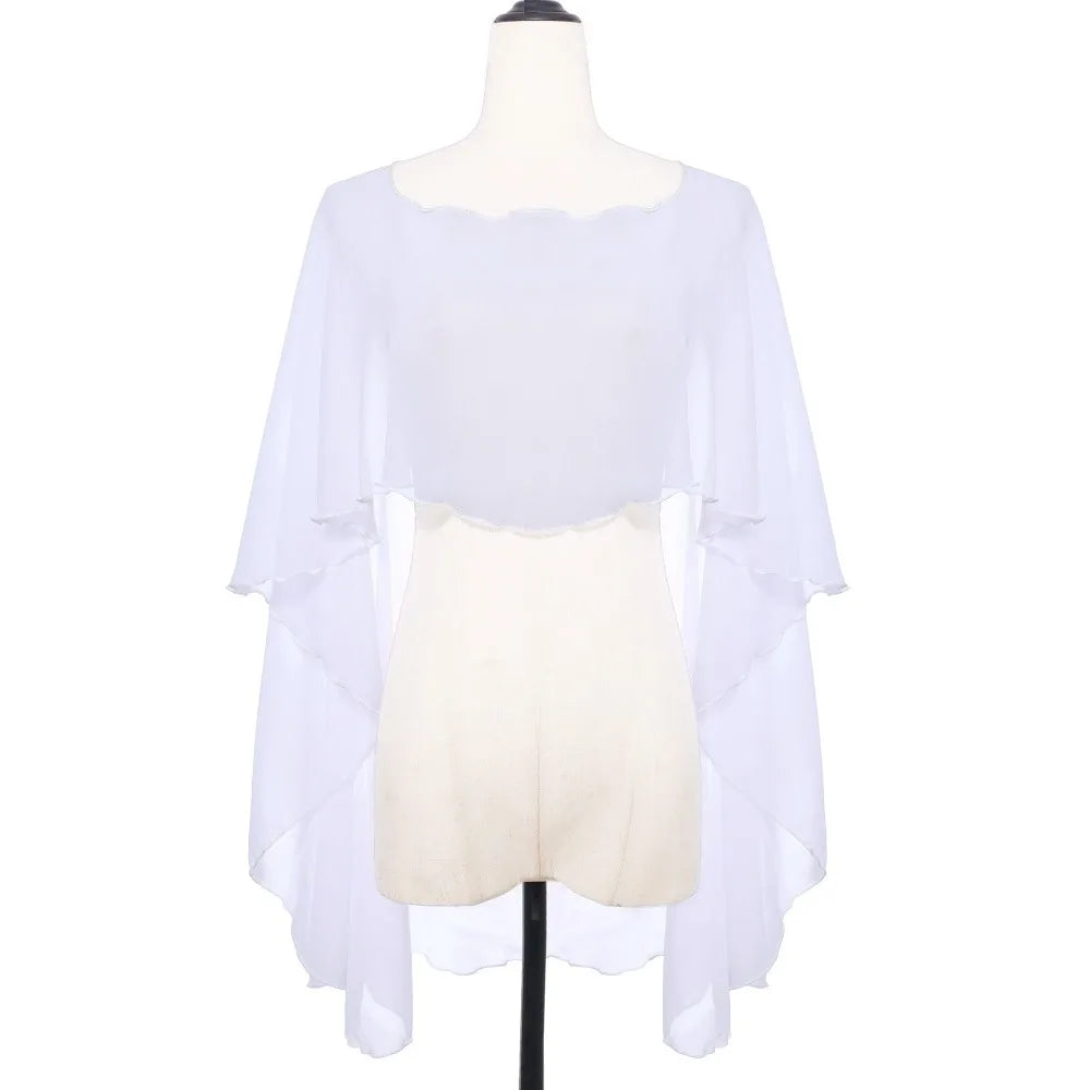 Sheer Flowing Drape Cape for Layering over Outfits