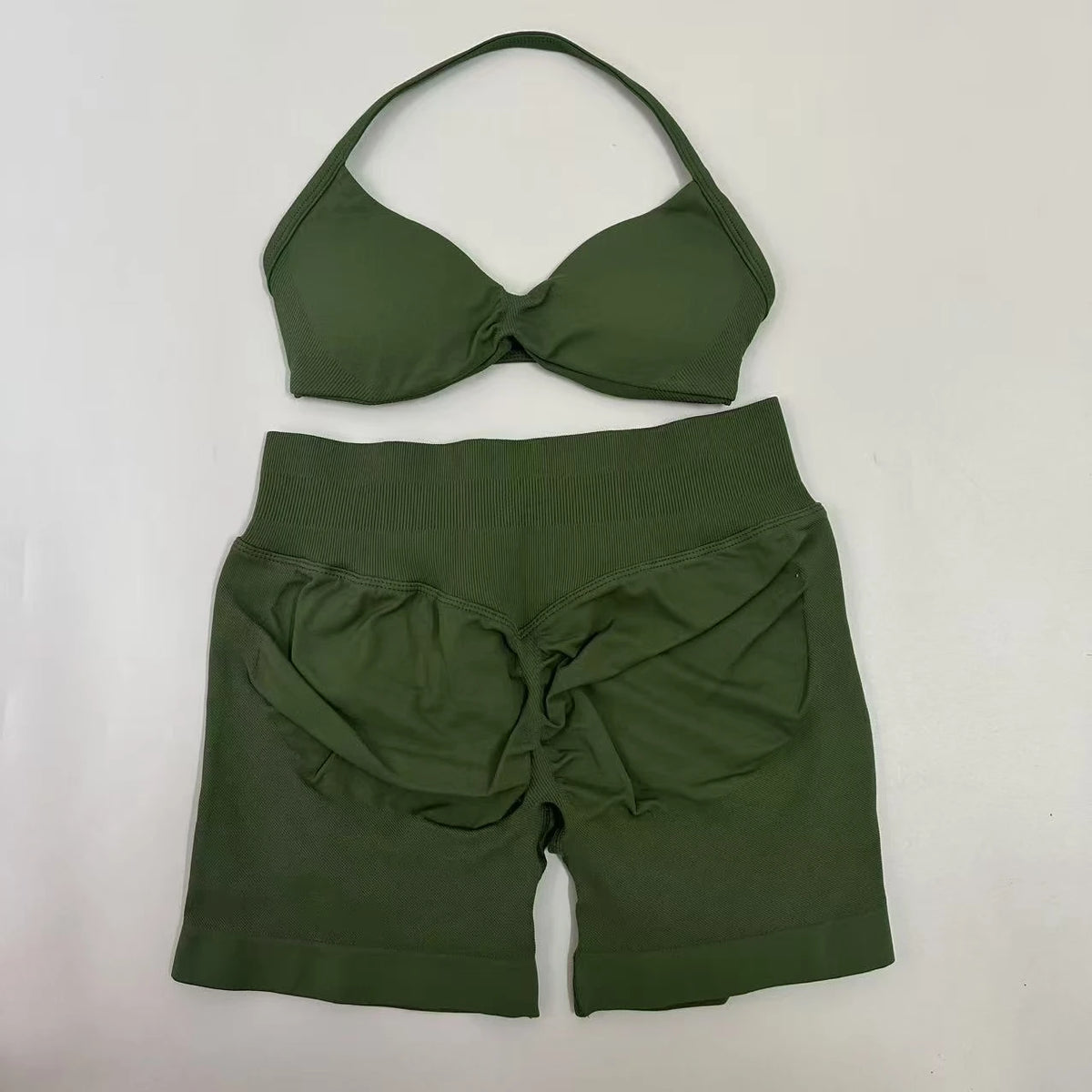 Women's Strappy Bra And Shorts Yoga Set For Workout Outfits