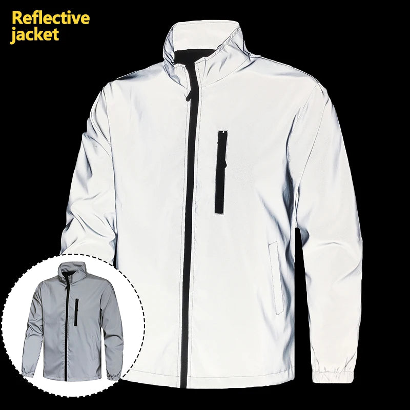 Long Sleeve Casual Streetwear Jacket with Front Closure and Pockets