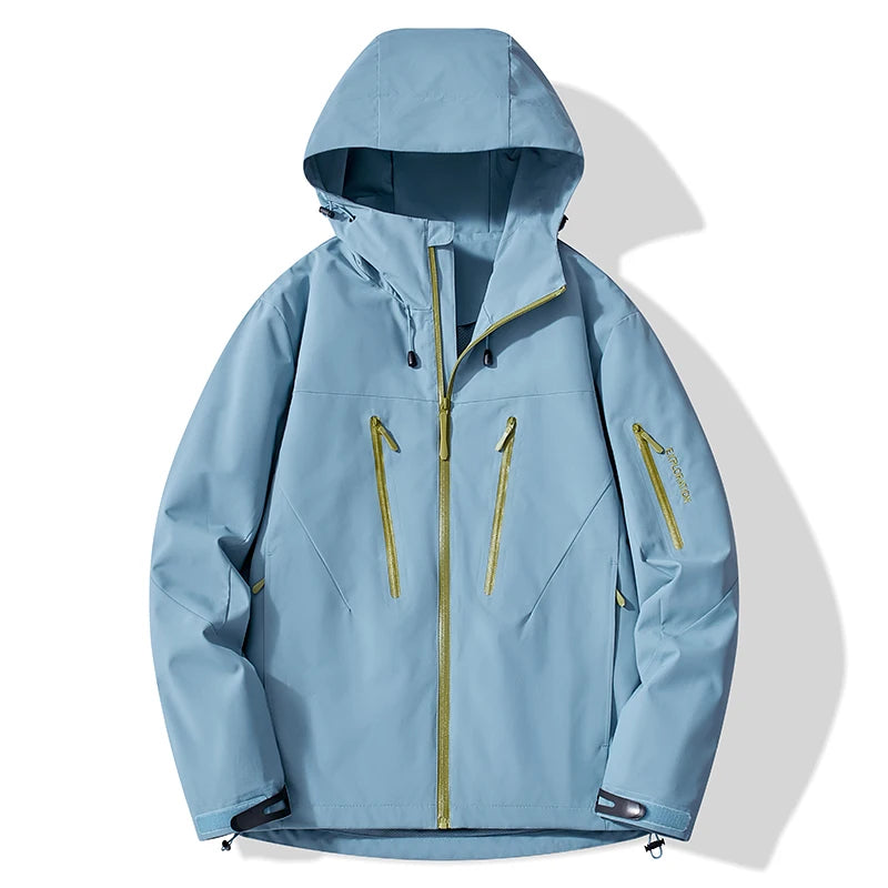 Hooded Zip-Front Outdoor Windbreaker