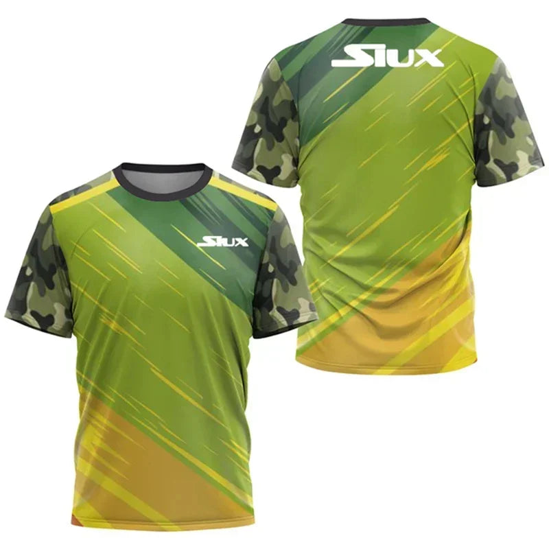 Geometric Court Sports Short Sleeve T-shirt For Sports Outfits