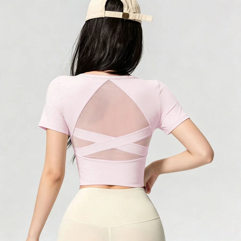 Women's Cross-Back Long-Sleeve Workout Top