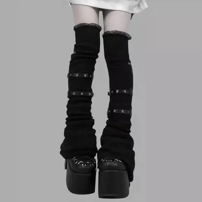 Flared Knit Leg Warmers with Slouchy Knee Length Shape