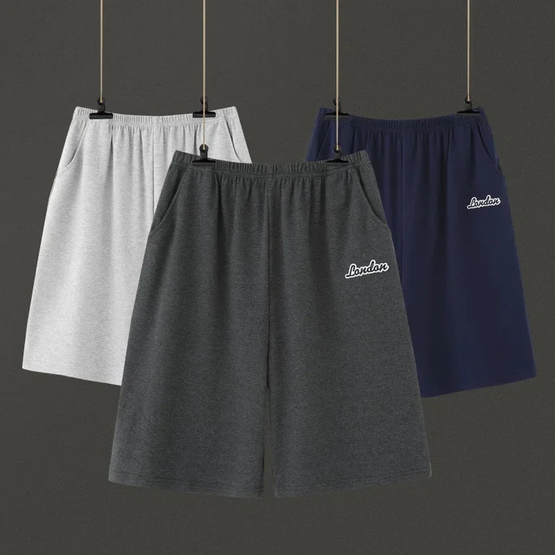 Men's Solid Elastic Waist Pocket Lounge Sleep Shorts with Style Options