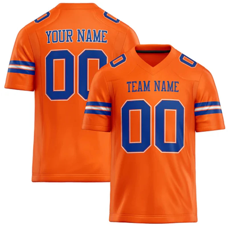 Orange Number Football Short Sleeve Jersey For Sports Outfits