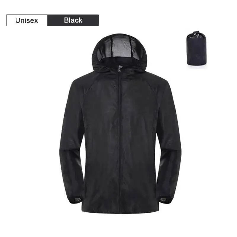 Hooded Long Sleeve Full Zip Outdoor Hiking Jacket with Pockets