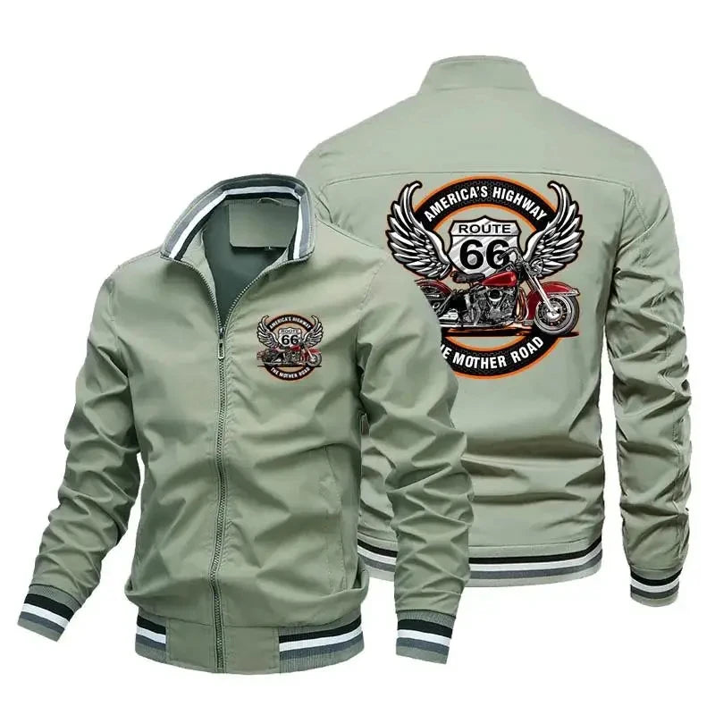 Men's Graphic Zip-Front Long-Sleeve Casual Jacket
