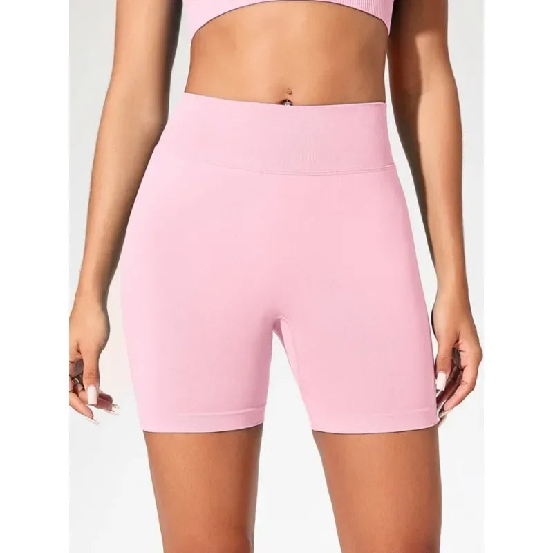 Women's High-Waist Knit Yoga Shorts with Stretch Fit for Training