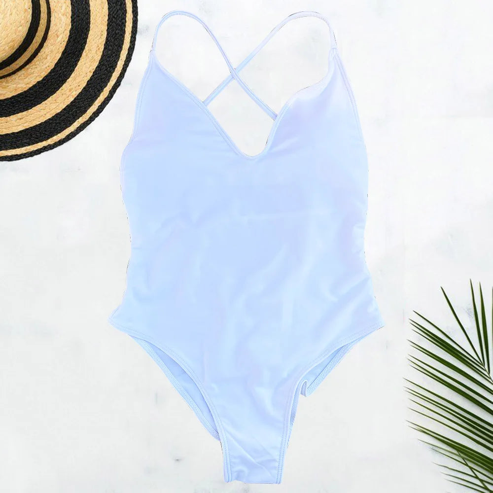 Plus Size Solid One-Piece Swimsuit