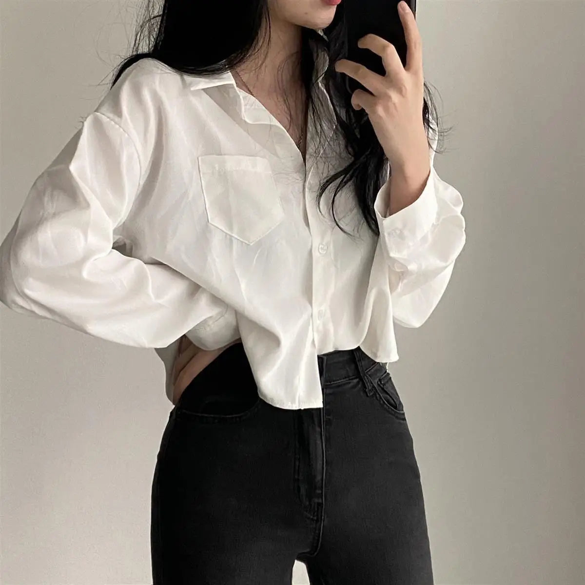 Women's Collared Long Sleeve Shirt