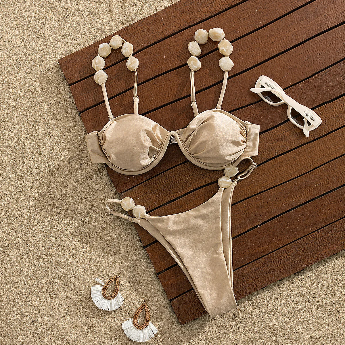 Beaded Triangle Bikini