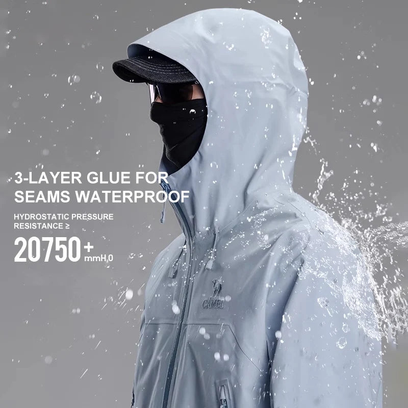 Hooded Long Sleeve Full Zip Outdoor Hiking Jacket with Pockets