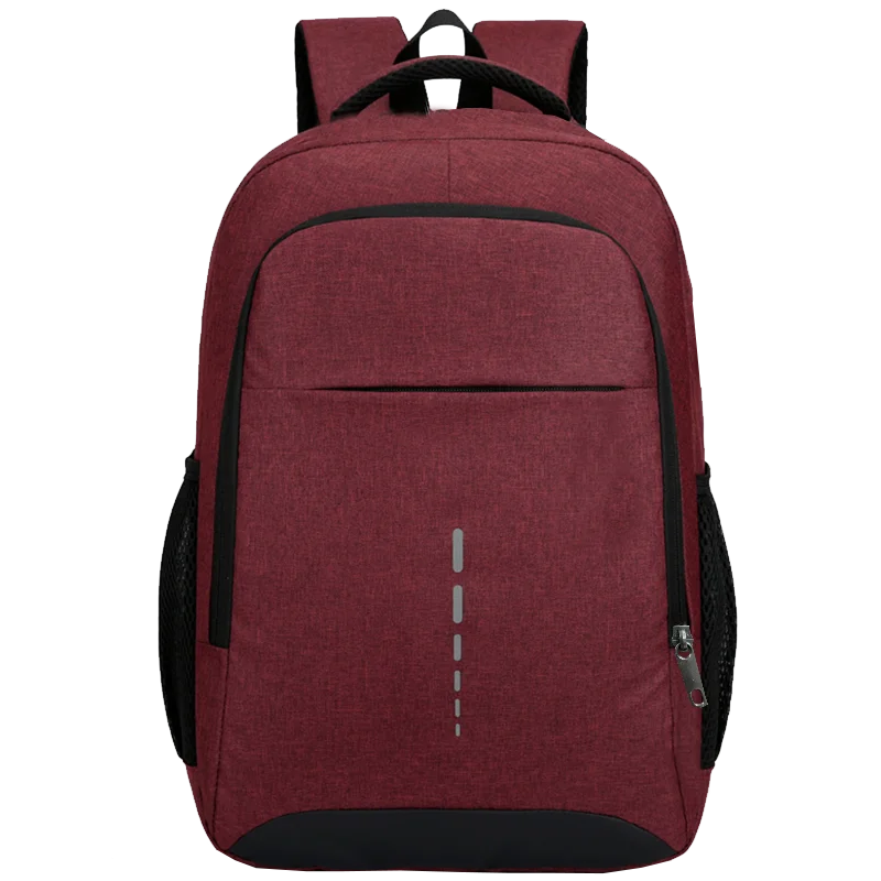 Plain Commuter Backpack with Front Zipper Pockets and Top Carry Handle