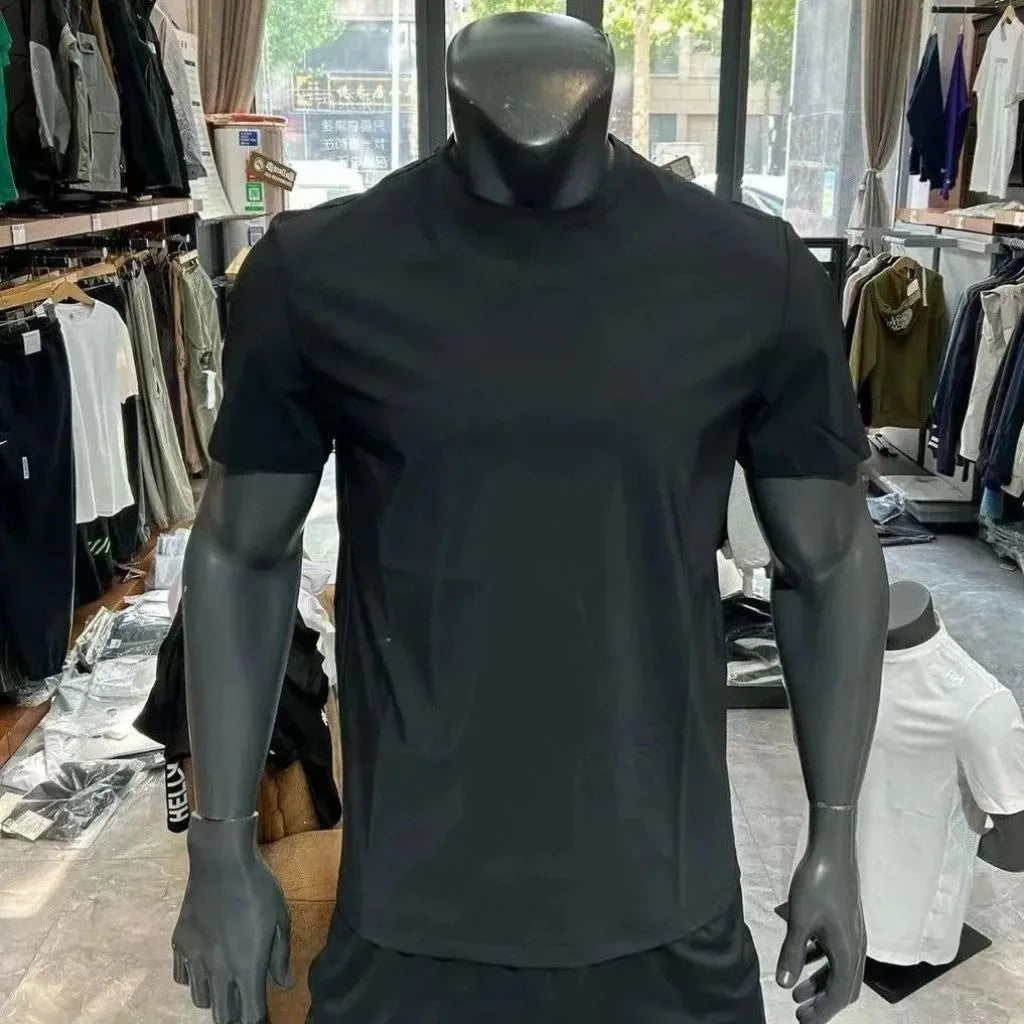 Solid Short Sleeve Collared Casual Polo Shirt with Button Placket