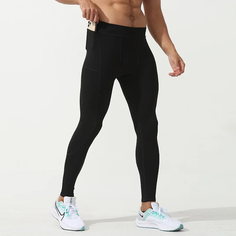 Men's Pocket Training Leggings for Gym and Running