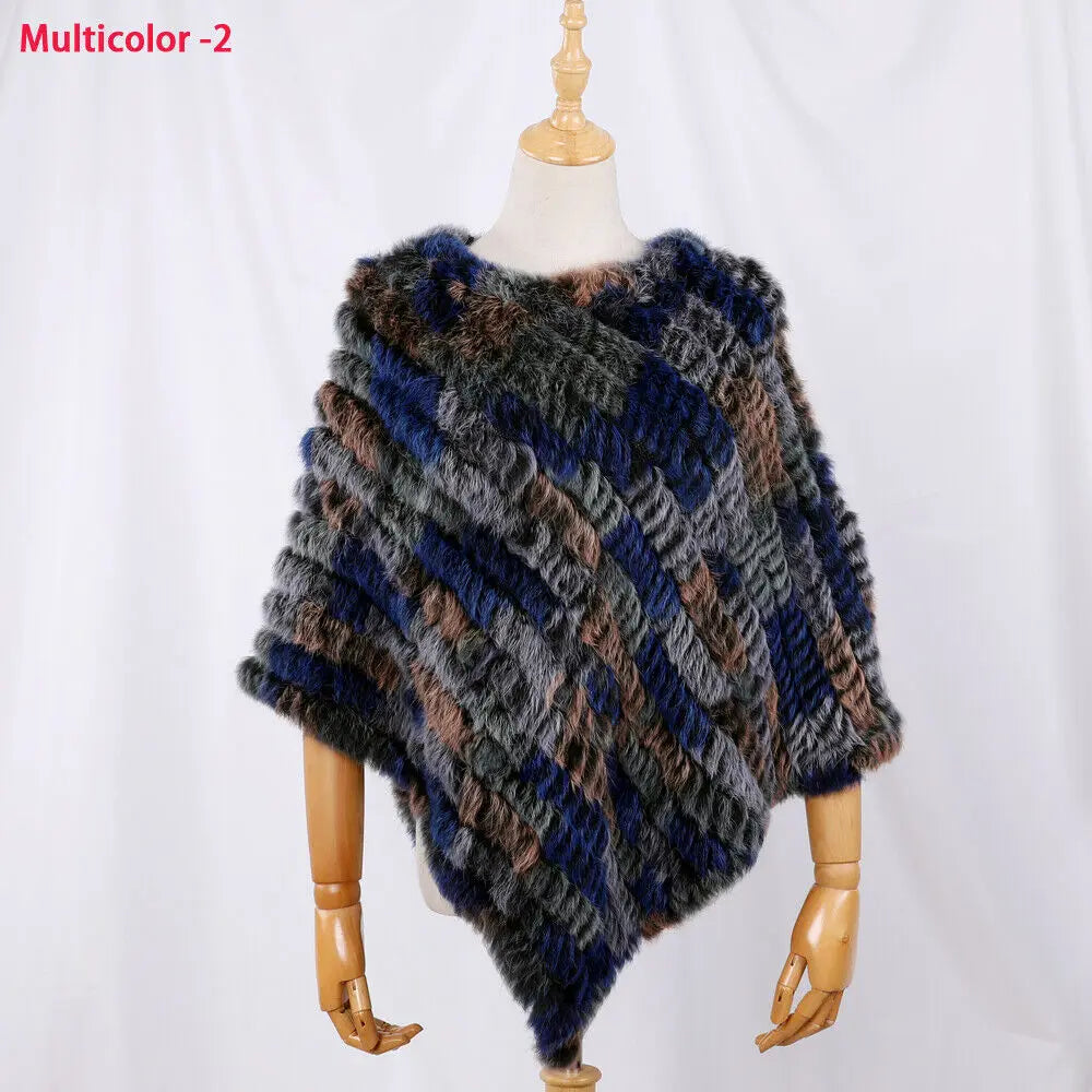 Textured Pointed Hem Poncho for Layering over Outfits