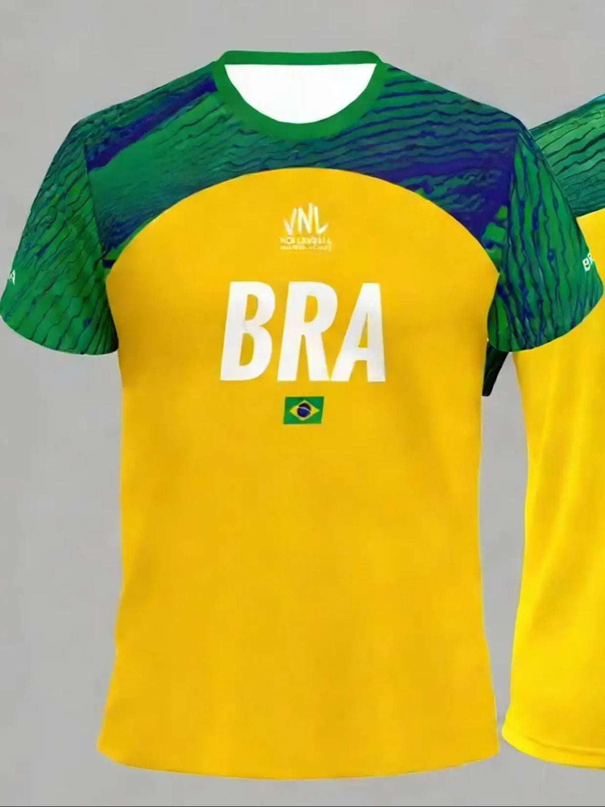 Brazil Volleyball Graphic Short Sleeve Jersey For Sports Outfits