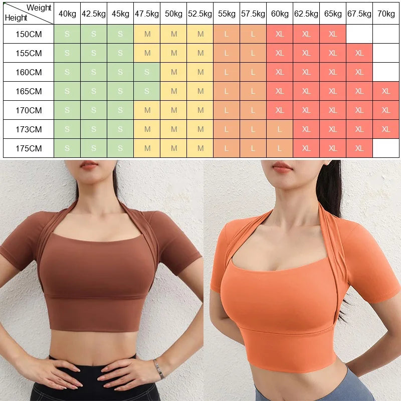 Women's Square-Neck Short-Sleeve Workout Crop Top