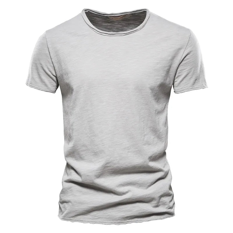 Men’s Cotton Knit Crew-Neck T-Shirt with Short Sleeves